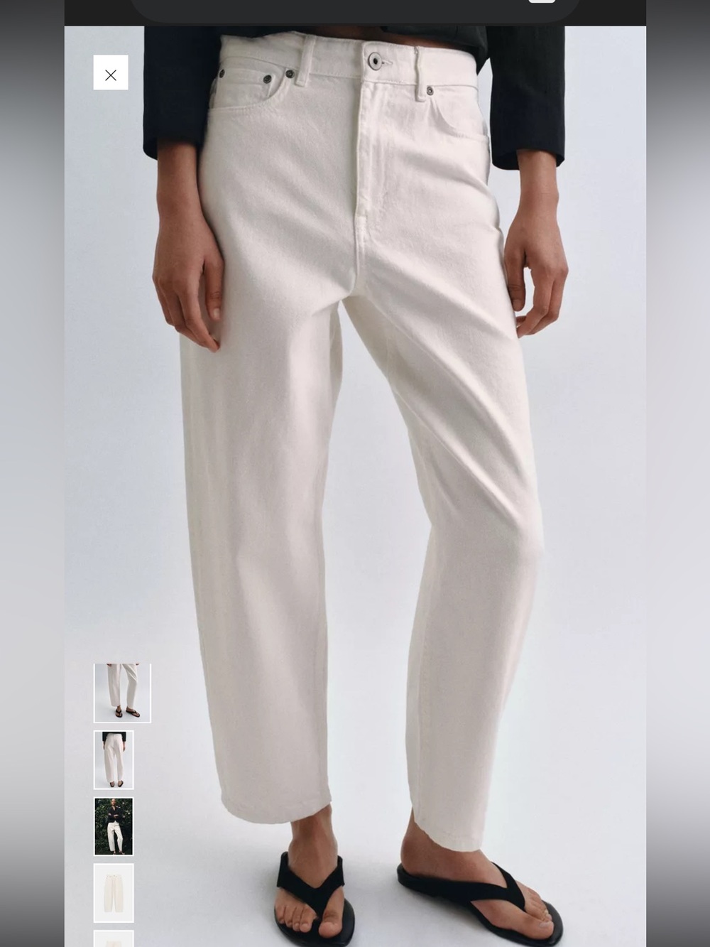 ZARA THE 80s COLLECTION High Rise Tapered Leg White Jeans size 8